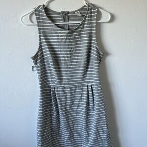 Old Navy Gray and White Striped Dress